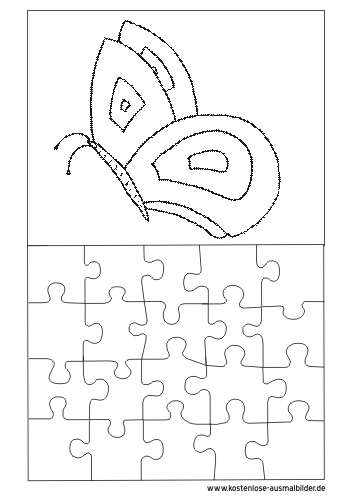 Ausmalbild Puzzle Vorlage Schmetterling