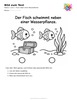 Ausmalbild Fisch neben einer Wasserpflanze