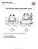 Ausmalbild Frosch auf einem Stein