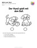 Ausmalbild Hund spielt mit dem Ball