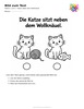 Ausmalbild Katze neben dem Wollknäuel
