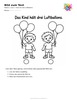 Ausmalbild Kind mit drei Luftballons