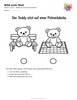 Ausmalbild Teddy auf einer Picknickdecke