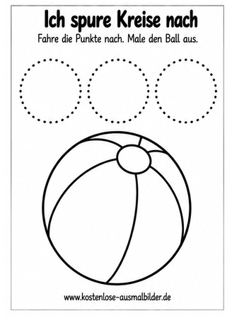 Ausmalbild Kreise nachspuren Kindergarten