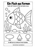 Ausmalbild Fisch aus geometrischen Formen ausmalen