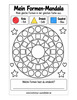 Ausmalbild Formen Mandala nach Farblegende ausmalen