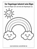 Ausmalbild Regenbogen Bögen nachspuren und ausmalen