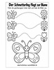 Ausmalbild Schmetterling geschwungene Linien nachspuren
