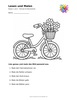Ausmalbild Fahrrad mit Blumenkorb