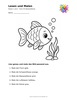 Ausmalbild Fisch mit Wasserpflanze