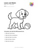 Ausmalbild Hund mit Ball