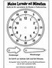 Ausmalbild Lernuhr mit Minutenring basteln