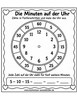 Ausmalbild Minuten auf der Uhr lernen