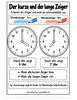 Ausmalbild Stundenzeiger und Minutenzeiger unterscheiden