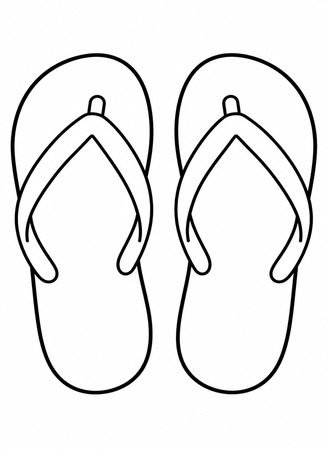 Ausmalbild Einfaches Paar Flip Flops