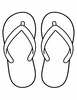Ausmalbild Einfaches Paar Flip Flops