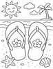 Ausmalbild Flip Flops am Strand