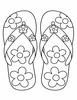 Ausmalbild Flip Flops mit Blumen