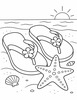 Ausmalbild Flip Flops mit Seestern