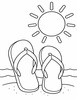 Ausmalbild Flip Flops mit Sonne