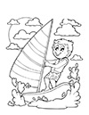 Ausmalbild Surfer auf dem See