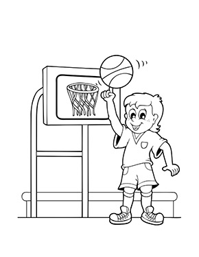 Ausmalbild Basketball spielen