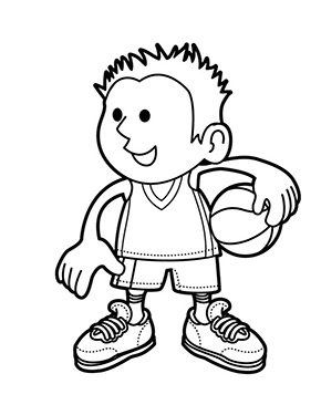Ausmalbild Basketballspieler
