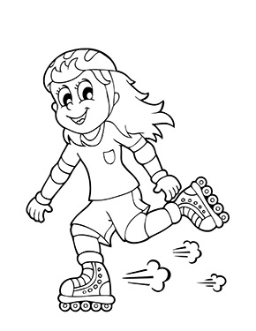 Ausmalbild Rollschuhlaufen