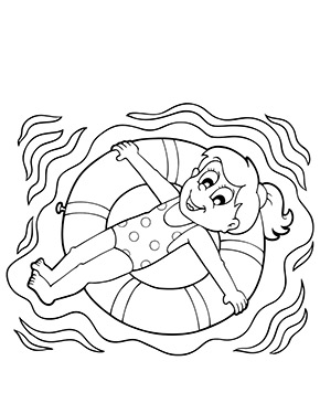 Ausmalbild Schwimmen