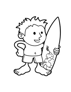 Ausmalbild Surfer