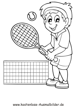 Ausmalbild Tennis spielen