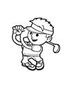Ausmalbild Golfspieler
