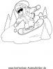 Ausmalbild Snowboard fahren