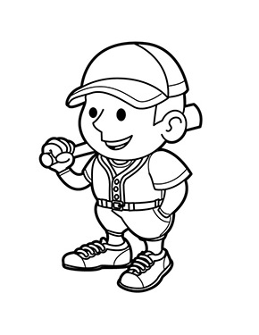 Ausmalbild Baseballspieler