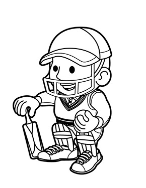 Ausmalbild Criketspieler