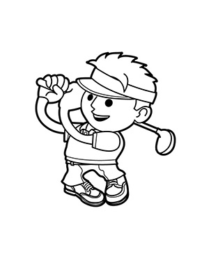 Ausmalbild Golfspieler