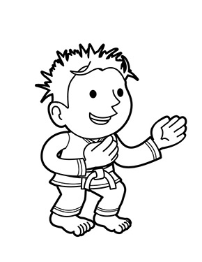 Ausmalbild Karatekämpfer