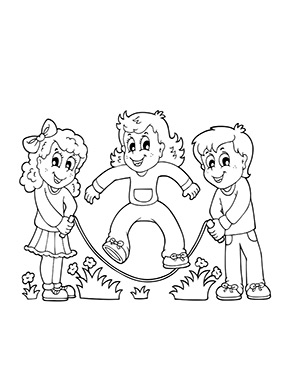 Ausmalbild Seil hüpfen