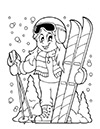 Ausmalbild Skifahrerin