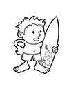 Ausmalbild Surfer