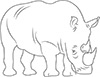 Ausmalbild Nashorn im Zoo