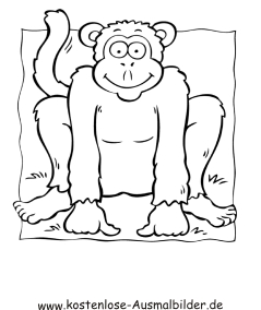 Ausmalbild Affe 2