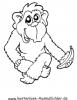 Ausmalbild Affe mit Banane