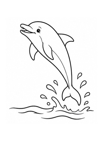 Ausmalbild Delfin springt aus dem Wasser