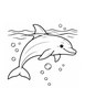 Ausmalbild Delfin an der Wasseroberfläche