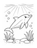 Ausmalbild Delfin im Sonnenlicht