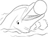 Ausmalbild Delfin mit Ball
