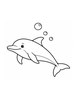 Ausmalbild Delfin mit Luftblasen