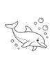 Ausmalbild Delfin schwimmt unter Wasser