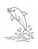 Ausmalbild Delfin springt aus dem Wasser